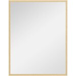 Homcom - miroir mural rectangulaire dim. 70l x 90h cm cadre mdf aspect bois clair
