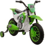 Homcom moto cross �lectrique pour enfant 3 � 5 ans 12 v 3 - 8 km / h avec roulettes lat�rales amovibles ...
