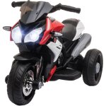 Homcom - moto �lectrique pour enfants 3 roues 6 v 3 km / h effets lumineux et sonores rouge