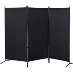 Homcom - paravent 3 panneaux sur pied brise - vue séparateur métal époxy polyester haute densité noir ... Homcom - paravent 3 panneaux sur pied brise - vue séparateur métal époxy polyester haute densité noir ...