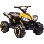 Homcom - quad buggy lectrique enfant 12 v 3 km / h max. effets lumineux et sonores jaune noir