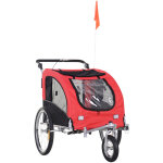 Remorque vélo jogger 2 en 1 pour animaux drapeau roue avant pivotante réflecteurs et barre d'attelage ... Remorque vélo jogger 2 en 1 pour animaux drapeau roue avant pivotante réflecteurs et barre d'attelage ...