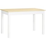 Homcom - table à manger grand plateau 4 - 6 personnes dim. 119l x 70l x 75h cm blanc aspect bois clair ... Homcom - table à manger grand plateau 4 - 6 personnes dim. 119l x 70l x 75h cm blanc aspect bois clair ...