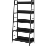 Homcom - tagère bibliothèque de rangement style industriel incliné 5 niveaux 70l x 35l x 150h cm noir ... Homcom - tagère bibliothèque de rangement style industriel incliné 5 niveaux 70l x 35l x 150h cm noir ...