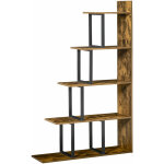 Homcom - tagre bibliothque sparateur de pice style industriel en escalier 5 tagres dim. 102l x ...