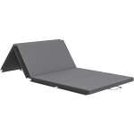 Tapis de gym yoga fitness pliable - poign�e - rev�tement synth�tique - gris