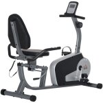 Homcom - vlo d'appartement semi - allong magntique cran lcd multifonction selle dossier rsistance ...