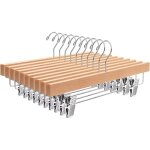Home lot de 10 cintres en bois naturelle 32cm, pour pantalons jupes chaussettes sous - v�tements, cintre ...