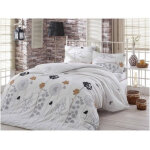 Home collection - parure de lit - 1 housse de couette 220 x 240 cm + 2 taies d'oreiller 60 x 60 cm - ...
