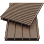 Home deluxe - kit complet de planches de terrasse wpc (y compris l'ossature) samana couleur : brun fonc, ...