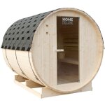 Home deluxe - sauna extrieur  tonneau lahti xl - 195 x 220 cm pour 4 personnes