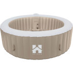 Home deluxe - spa ext�rieur - splash + coussins, porte - boissons et pare - soleil - couleur : beige ...