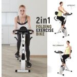 Home fitness code - v�lo d'appartement pliable r�sistance r�glables - entra�nement gym - blanc et noir ...