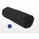 Home linge passion - lot de 2 draps housse uni coton 57 fils noir 140 x 190 cm bonnet 25 cm Home linge passion - lot de 2 draps housse uni coton 57 fils noir 140 x 190 cm bonnet 25 cm
