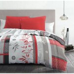 Home linge passion - parure de couette microfibre rouge 140 x 200 cm - japanese bamboo