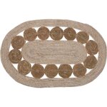 Tapis en jute, 80 x 50 cm, ovale