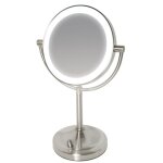 Homedics mir - 8150 - eu miroir de maquillage autonome rond acier inoxydable