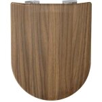 Homemaison - abattant double olfa descente assiste bois de noyer marron clair 42 - 47 cmx36. 5 cm - ...