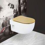 Homemaison - abattant olfa wood slim à descente assistée - effet métal doré 47. 5x36. 5 cm Homemaison - abattant olfa wood slim à descente assistée - effet métal doré 47. 5x36. 5 cm