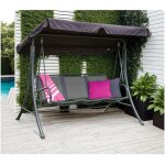 Homemaison - balancelle de jardin en acier - gris anthracite - siesta