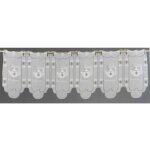 Brise bise en batiste fine brodée beige 30x60 cm Brise bise en batiste fine brodée beige 30x60 cm