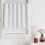 Brise bise brod� avec jour �chelle blanc 30x60 cm