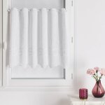 Brise bise brod� avec jour �chelle blanc 90x75 cm