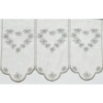 Brise bise aux c?urs brod�s gris clair 60x60 cm