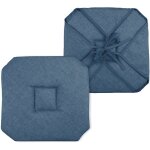 Galette de chaise italienne et unie bleu fonc 40x40 cm