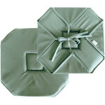 Galette de chaise  rabats et nouettes vert 40x40 cm