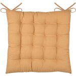 Galette de chaise unie et classique jaune moutarde 38x38 cm