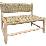 Grande banquette bois marocaine naturel 100 cm