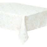 Homemaison - nappe blanche avec flocon dor� brod� 140 x 360 cm - feeric christmas
