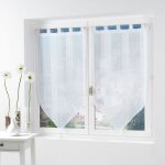 Paire pompon passants 2 x 60 x 160 cm voile sable salina blanc