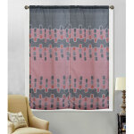 Paire de vitrages au style gomtrique beige 60 x 120 cm - beige