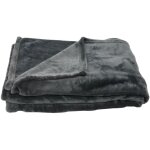 Homemaison - plaid microfibre polaire uni gris anthracite - 130x180cm - gris anthracite