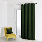 Rideau en velours feutr uni vert sapin 135x260 cm