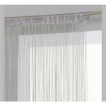 Rideau de fils unis et color�s gris clair 90x200 cm