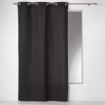 Rideau a oeillets coton uni panama noir 140 x 240 cm