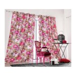 Homemaison - rideau multicolores en jacquard aux motifs fleuris rose 150x260 cm