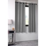 Rideau occultant uni 210gr / m2 gris clair 135x180 cm
