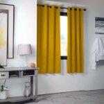 Rideau occultant uni 210gr / m2 jaune moutarde 135x180 cm