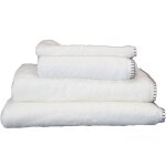 Serviette grand hotel surpiqure noire blanc 30x50 cm