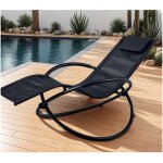 Homemaison - transat de jardin en acier - pliable - noir - elypse