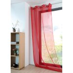 Homemaison ? voilage l�ger rouge 135x260 cm ? 100% polyester ? 8 ?illets ronds ? laisse passer la lumi�re ...