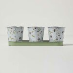 Cache - pots avec plateau  motif abeilles - homescapes