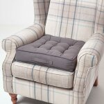 Coussin d'assise rehausseur en coton gris ardoise, 50 x 50 x 10 cm - homescapes