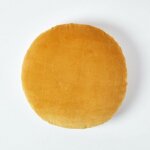 Coussin rond en velours jaune moutarde, 40 cm - homescapes