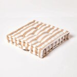 Coussin de sol beige - grandes rayures - 40 x 40 cm - homescapes