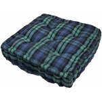 Coussin de sol bleu - tartan �cossais - 40 x 40 cm - homescapes